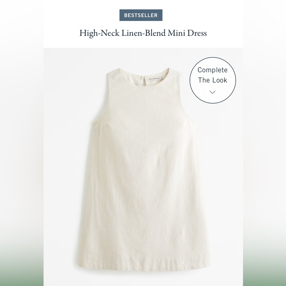 Abercrombie high neck linen blend dress